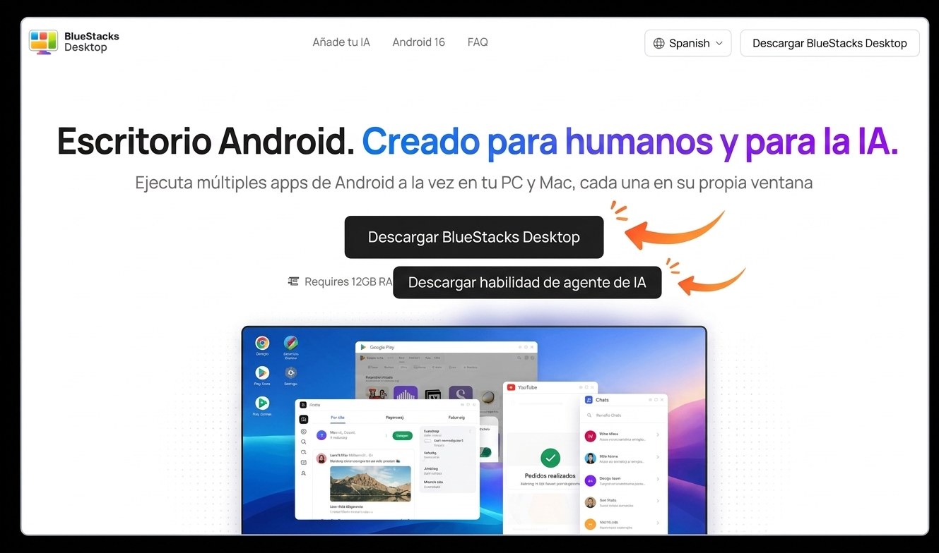 C&oacute;mo conectar BlueStacks Desktop a Claude o Codex