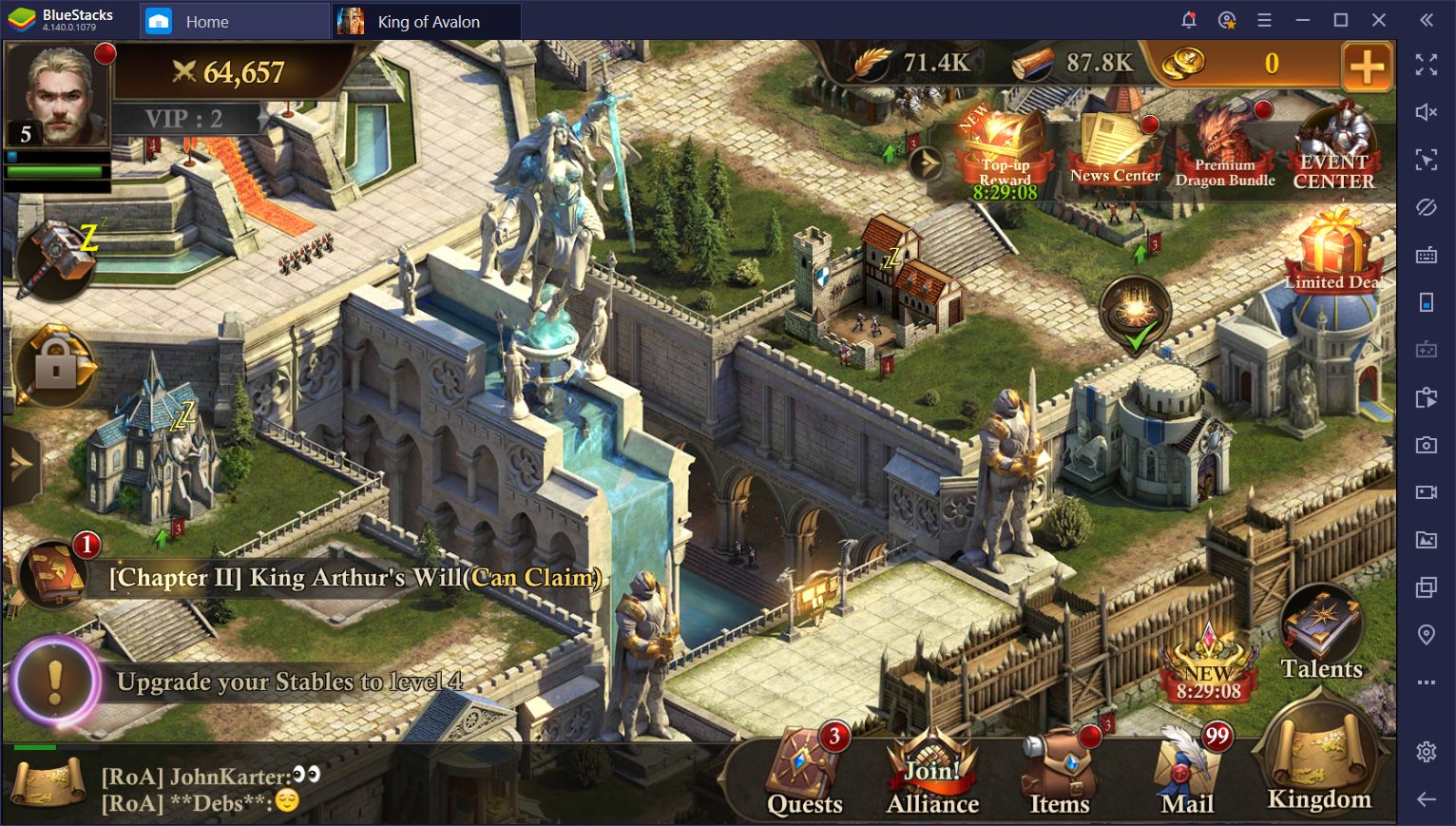 BlueStacks Macros for King of Avalon on PC