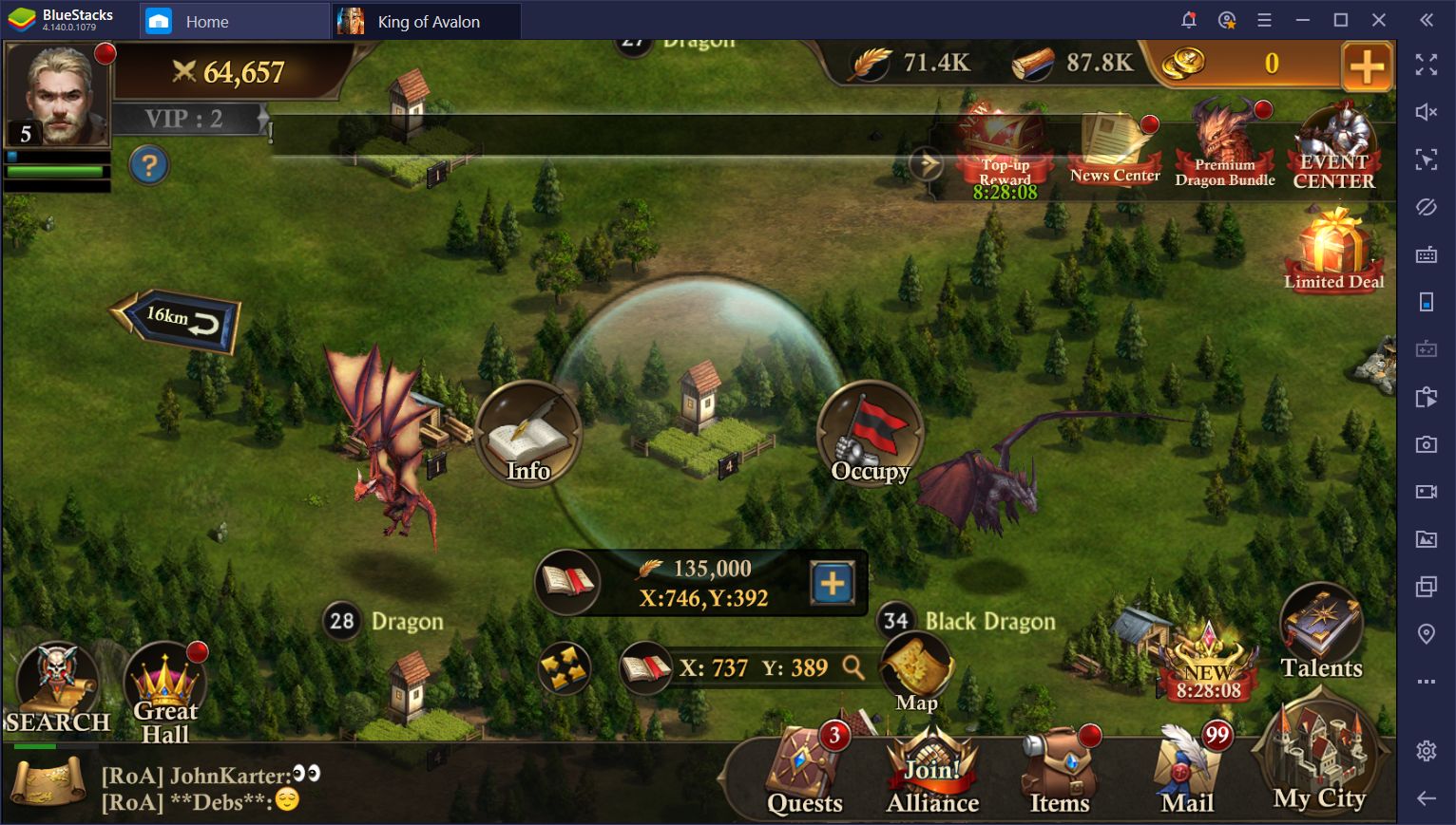 BlueStacks Macros for King of Avalon on PC