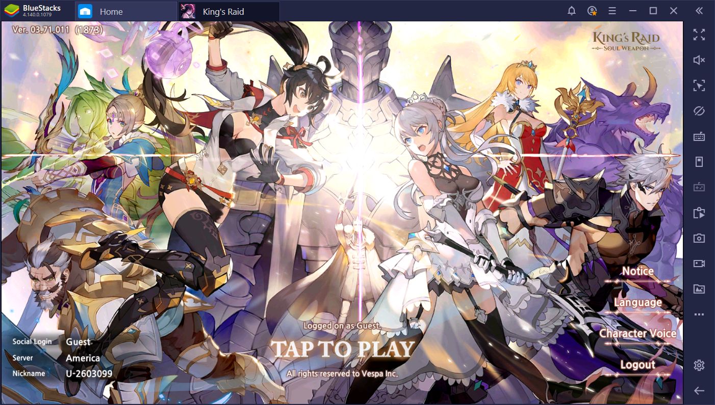 BlueStacks Macros for King’s Raid on PC