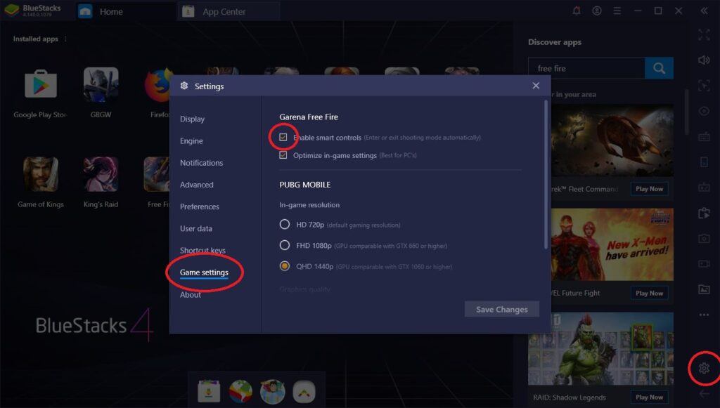 best controls for free fire in bluestacks