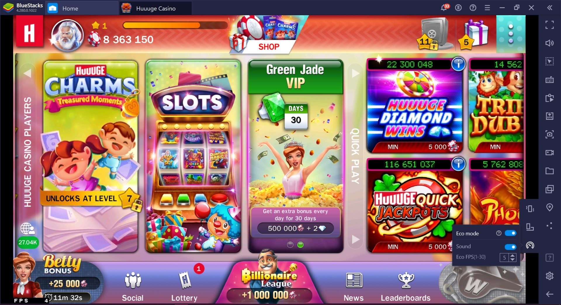 How to play Huuuge Casino Slots on PC with BlueStacks