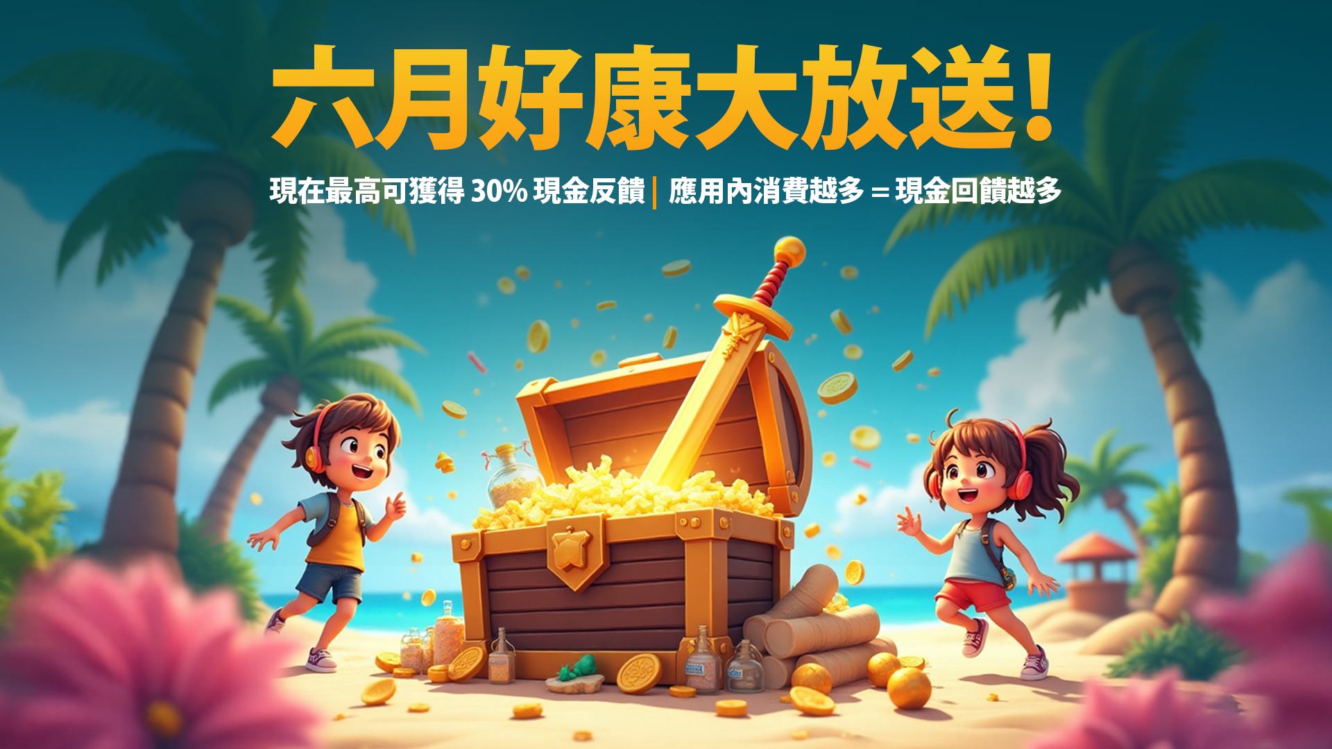 六月幸運抽獎 — 精選應用程式享高達 30% 現金回饋!