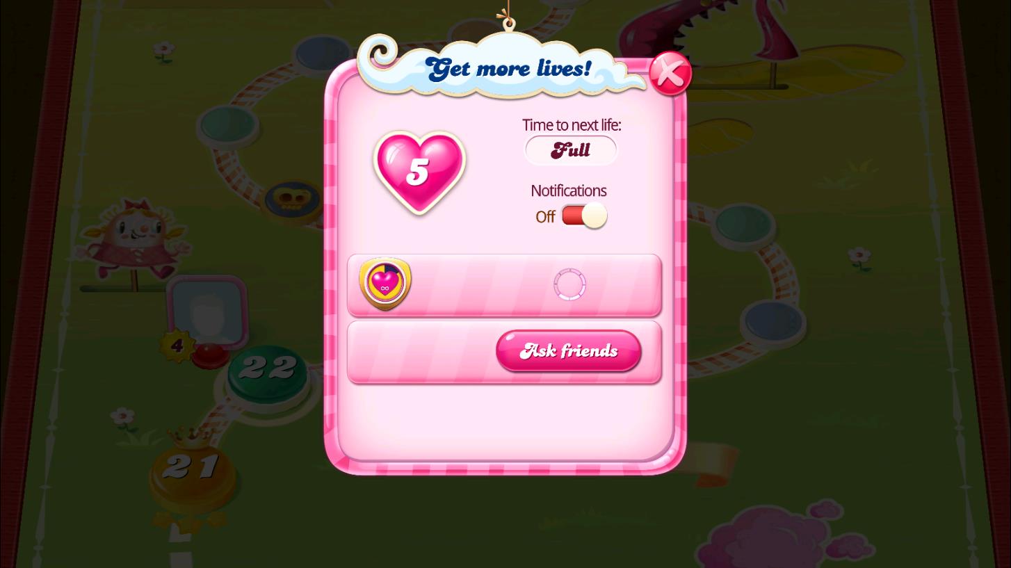 Candy Crush Saga Add Friends & Lives