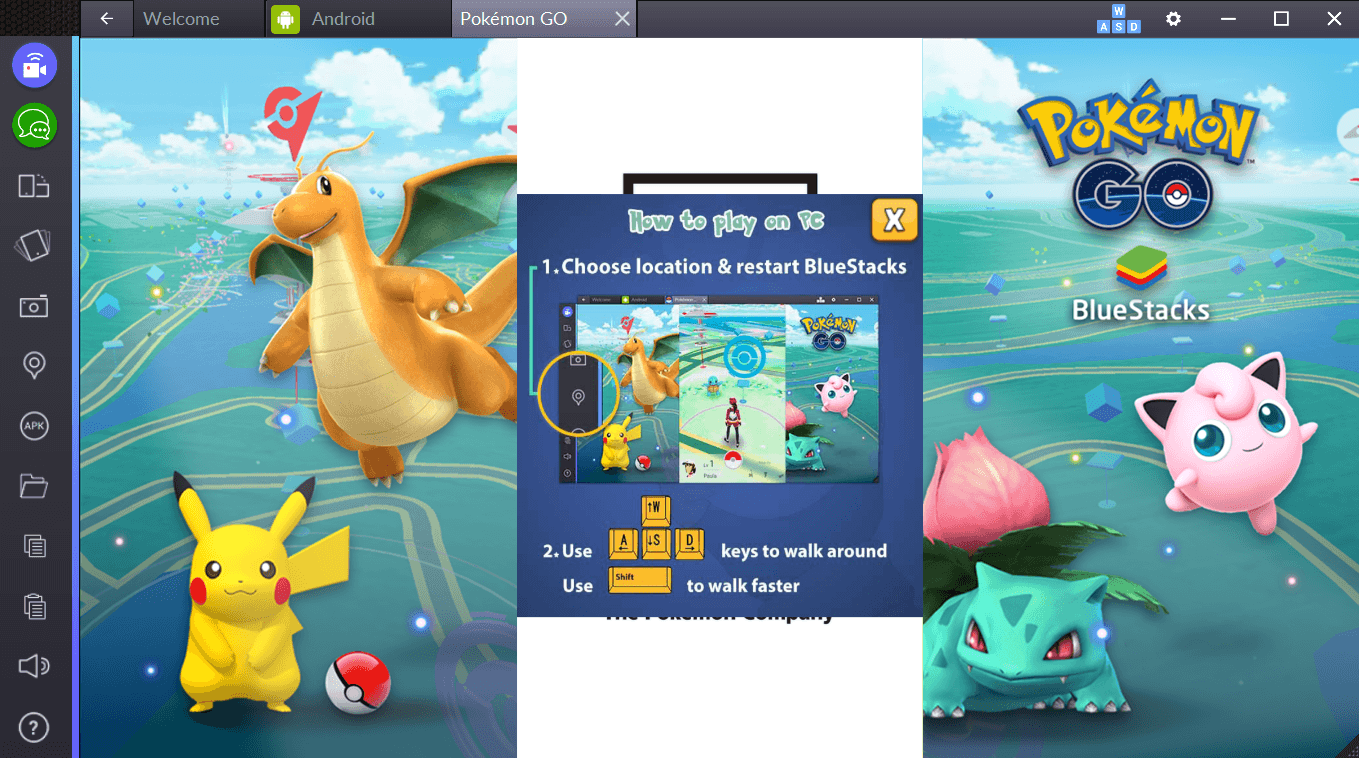 Ngồi nhà chơi Pokemon GO trên BlueStacks