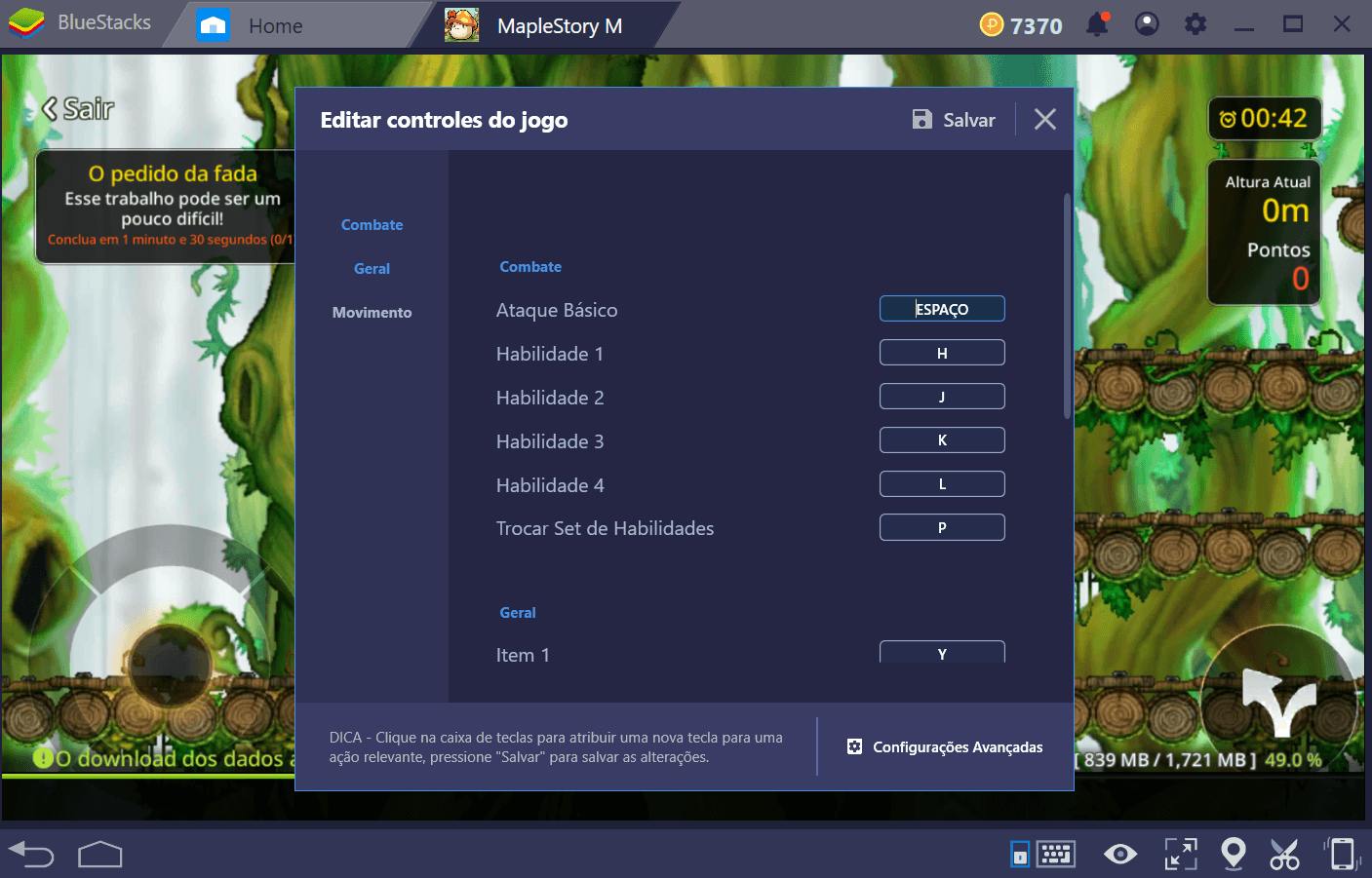 Combo Key em BlueStacks 4.2 - Grave e reproduza uma ação com apenas uma tecla.