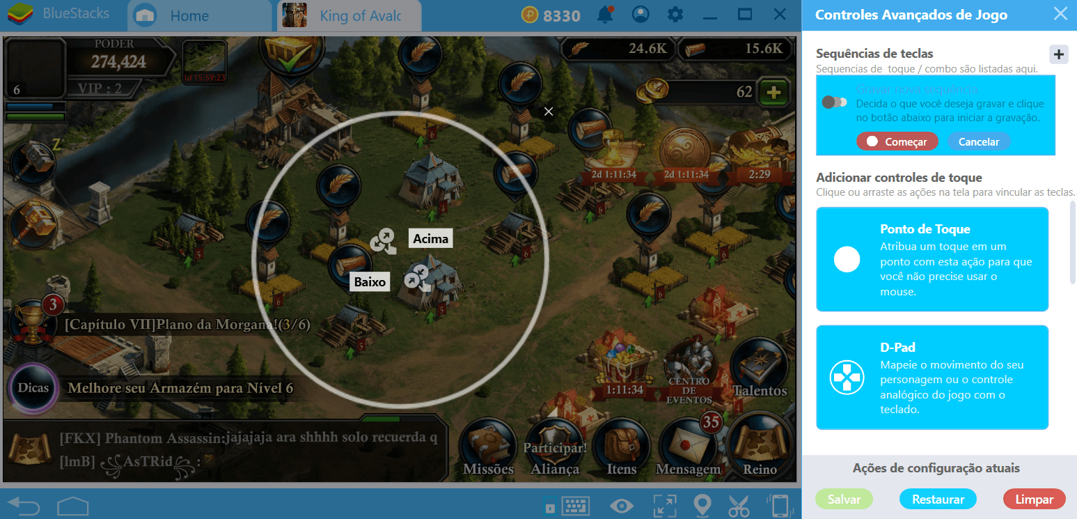 Combo Key em BlueStacks 4.2 - Grave e reproduza uma ação com apenas uma tecla.