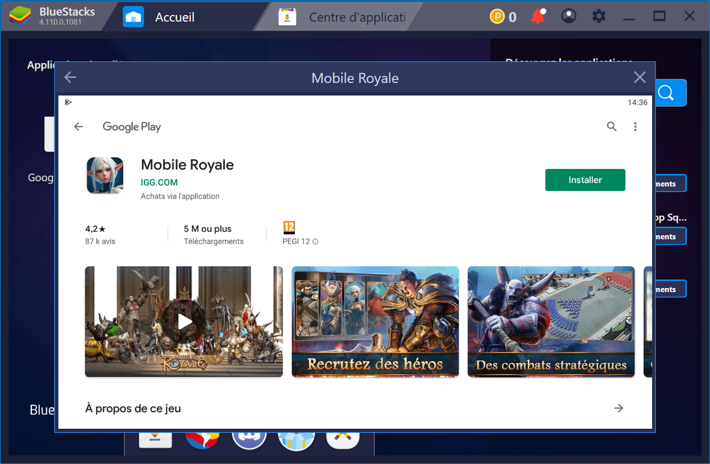 Comment installer et configurer Mobile Royale sur BlueStacks