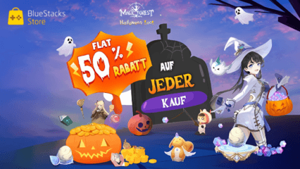 Halloween-Beute im BlueStacks Store: Erhalte 50 % Rabatt auf jeden Einkauf in Magic Forest: Dragon Quest