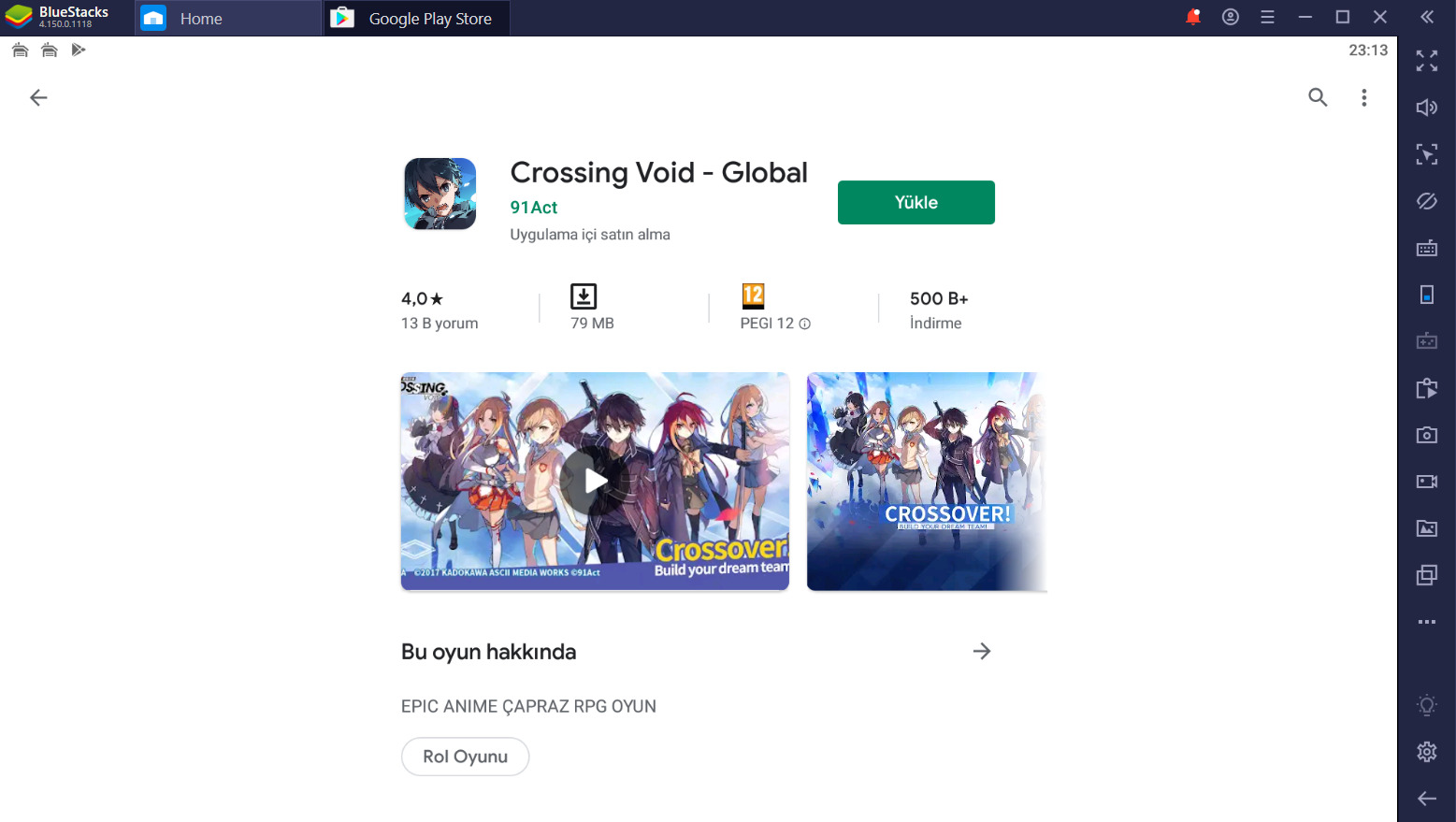 Crossing Void Global: BlueStacks PC Kurulum Rehberi