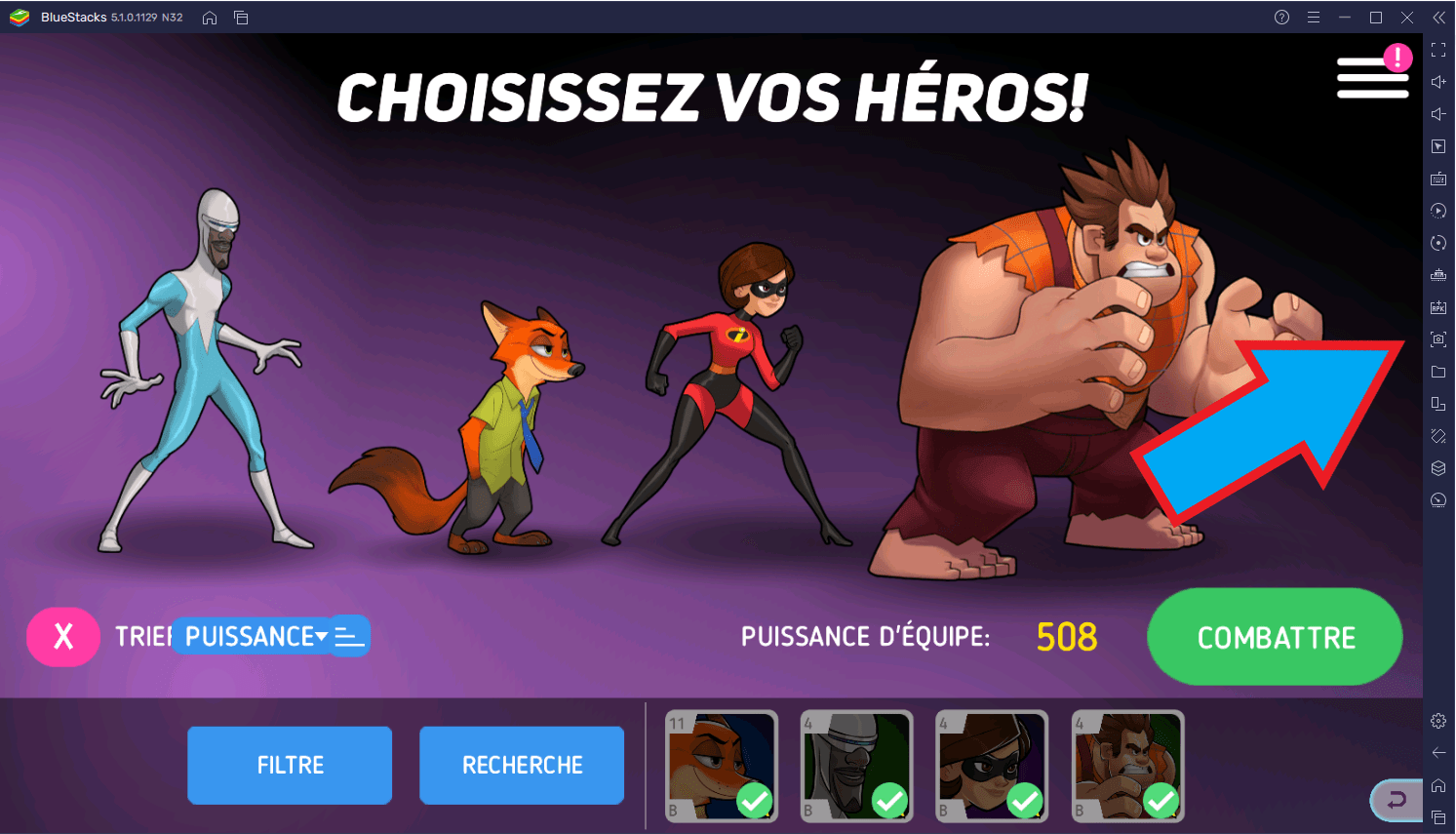 Disney Heroes: Battle Mode sur PC – Jouez sur BlueStacks et Accédez des Outils et Fonctionnalités Exclusives