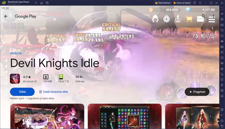 BlueStacks ile Devil Knights Idle PC Kurulum Rehberi