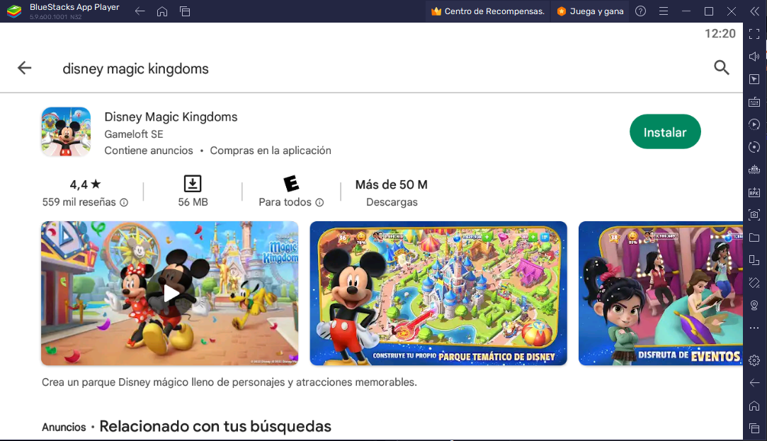 Cómo jugar Disney Magic Kingdoms en PC o Mac con BlueStacks