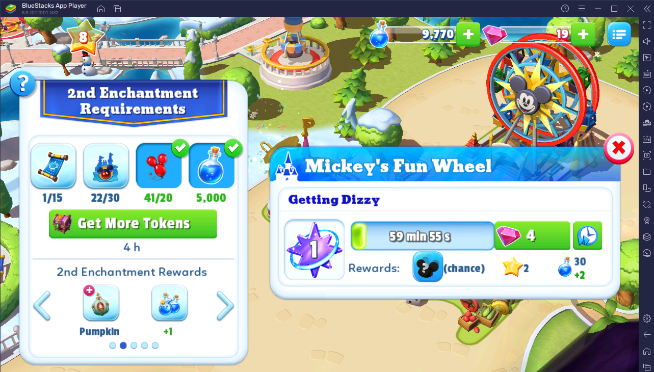 Cómo obtener más EXP, magia, gemas y fichas en Disney Magic Kingdoms