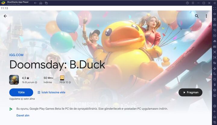 BlueStacks ile Doomsday: B.Duck PC Kurulum Rehberi