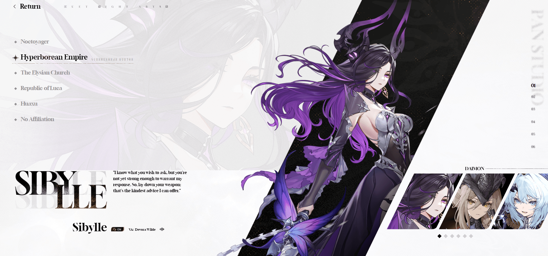 Duet Night Abyss – Complete Character and Weapons Guide