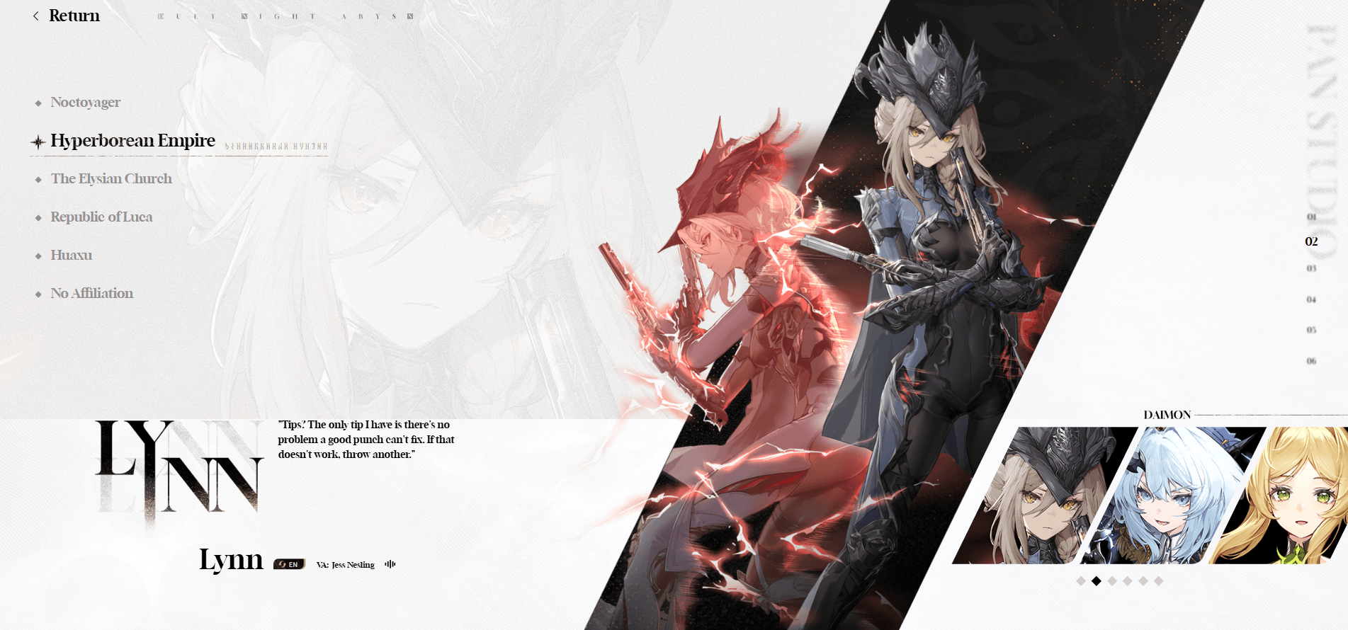 Duet Night Abyss – Complete Character and Weapons Guide