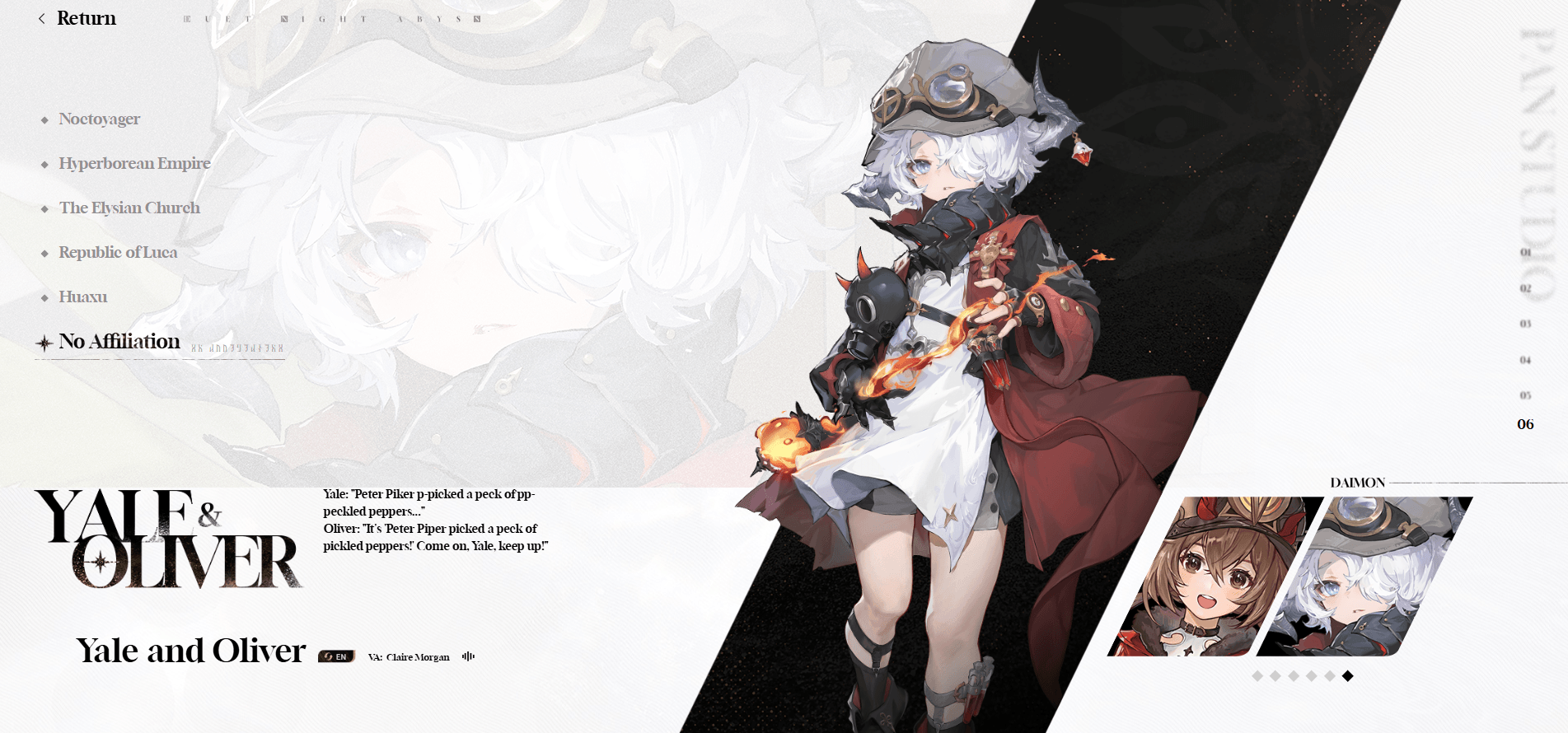 Duet Night Abyss – Complete Character and Weapons Guide