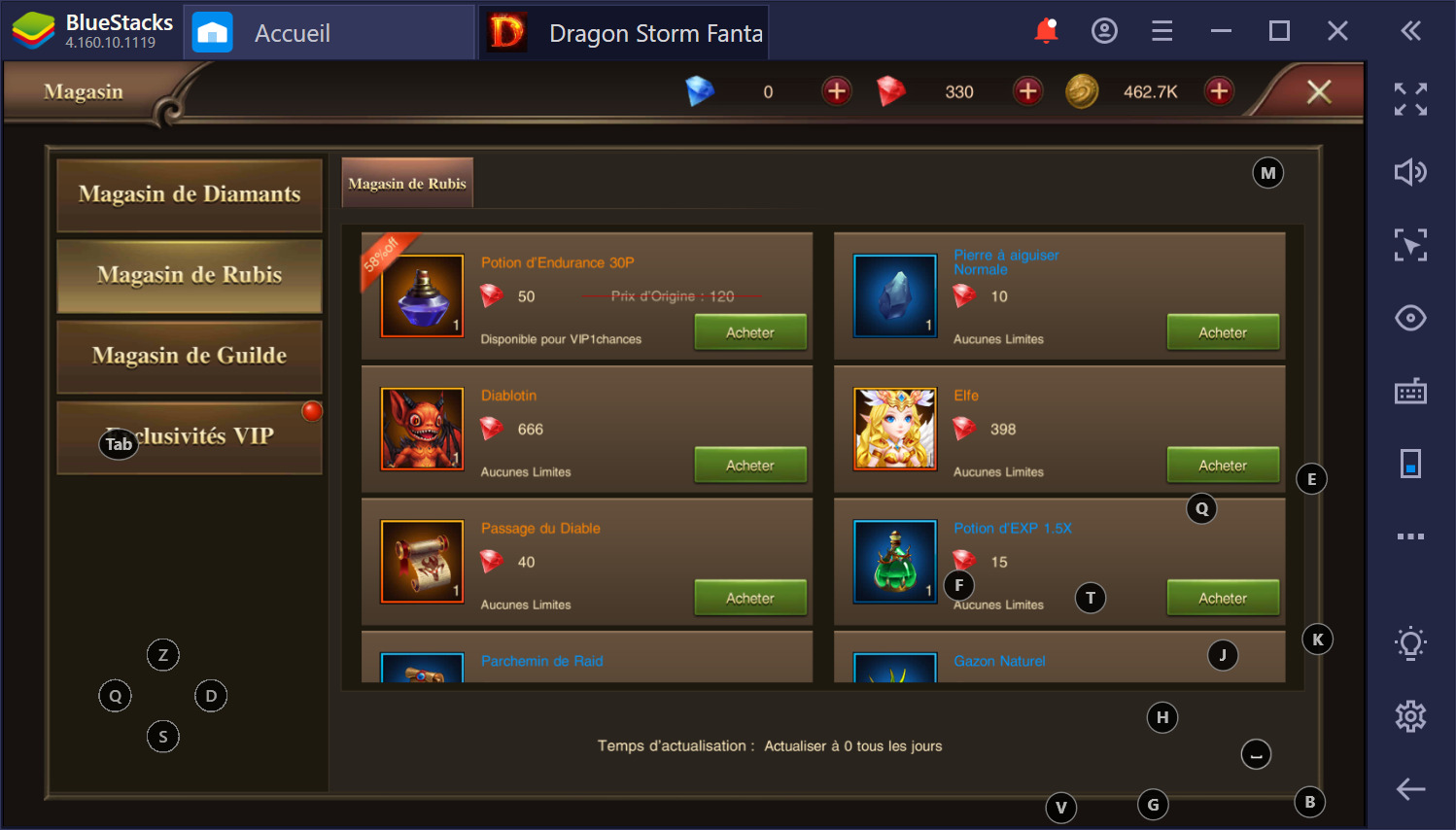 Dragon Storm Fantasy sur PC Guide des activités quotidiennes