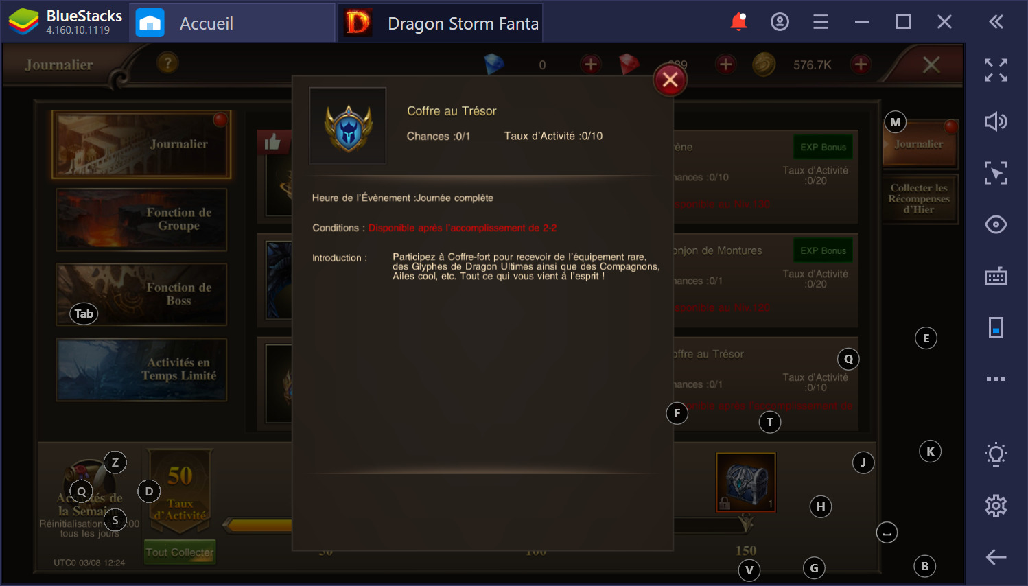 Dragon Storm Fantasy sur PC Guide des activités quotidiennes