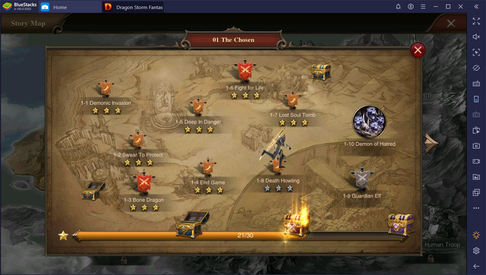 Dragon Storm Fantasy Gold-Farming – BlueStacks benutzen, um Gold automatisch zu erzeugen