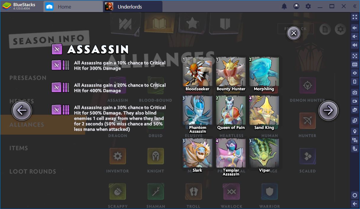 dota underlords assassins