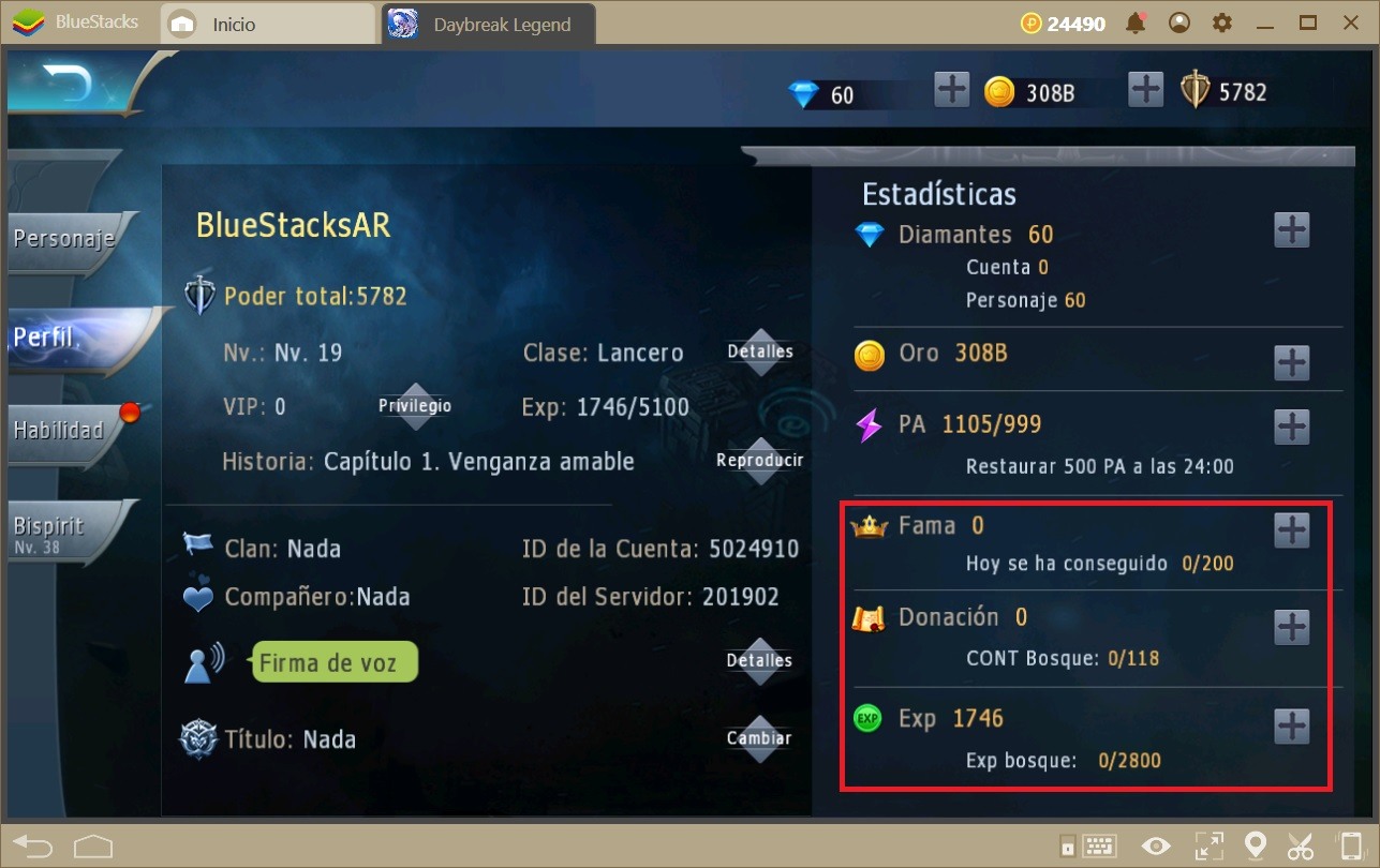 Aumentando tu Poder en Daybreak Legends