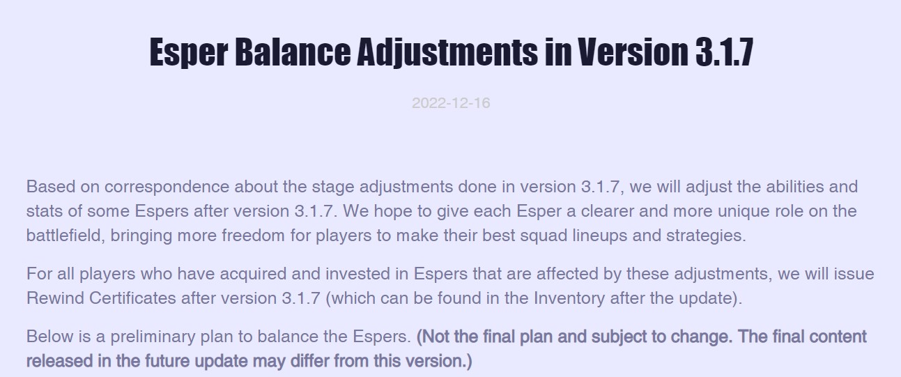 Dislyte Patch 3.1.7 Balance Adjustments Include Cecilia, Sienna, Sally, and More