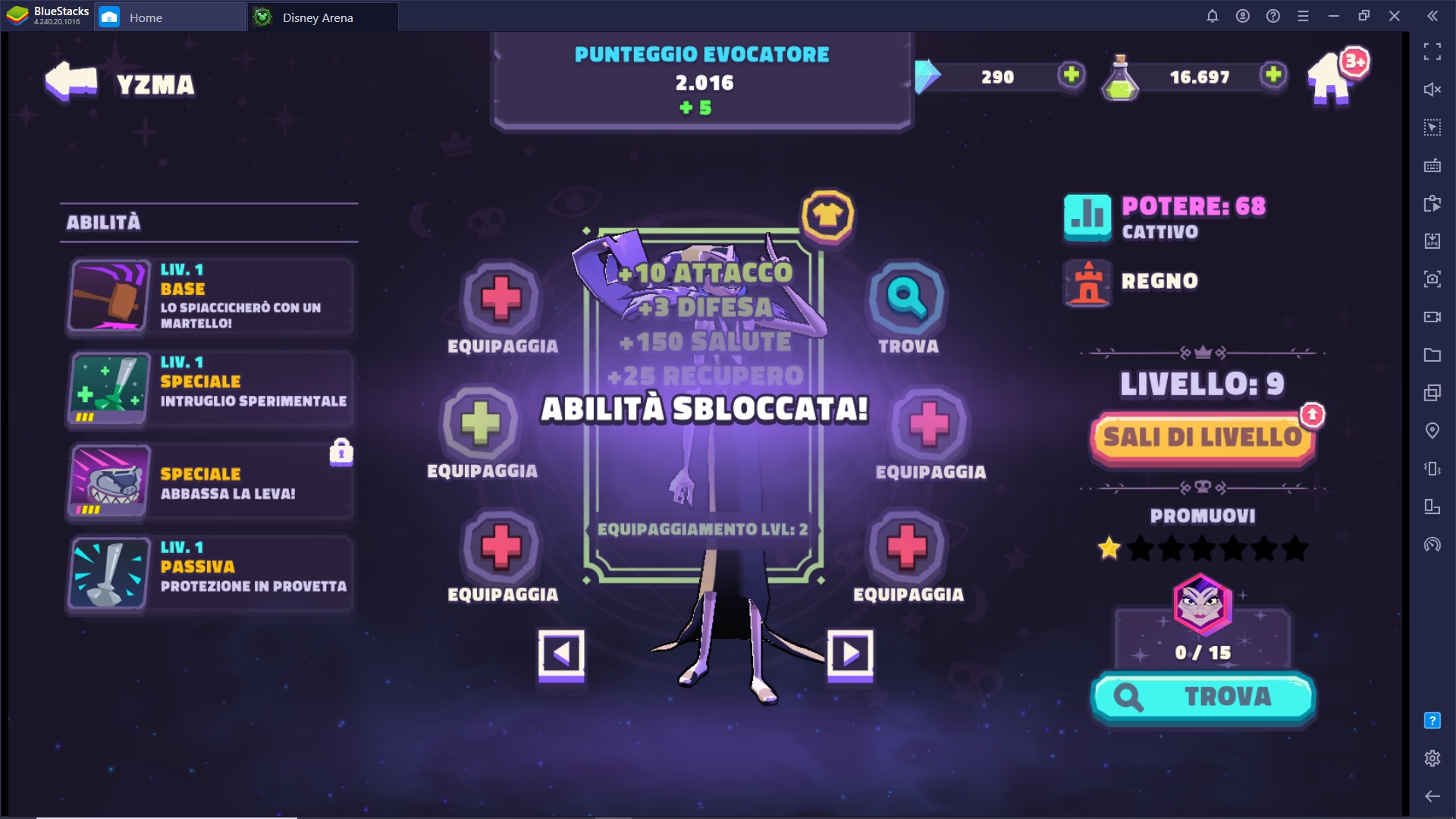 Come potenziare i personaggi in Disney Sorcerer's Arena