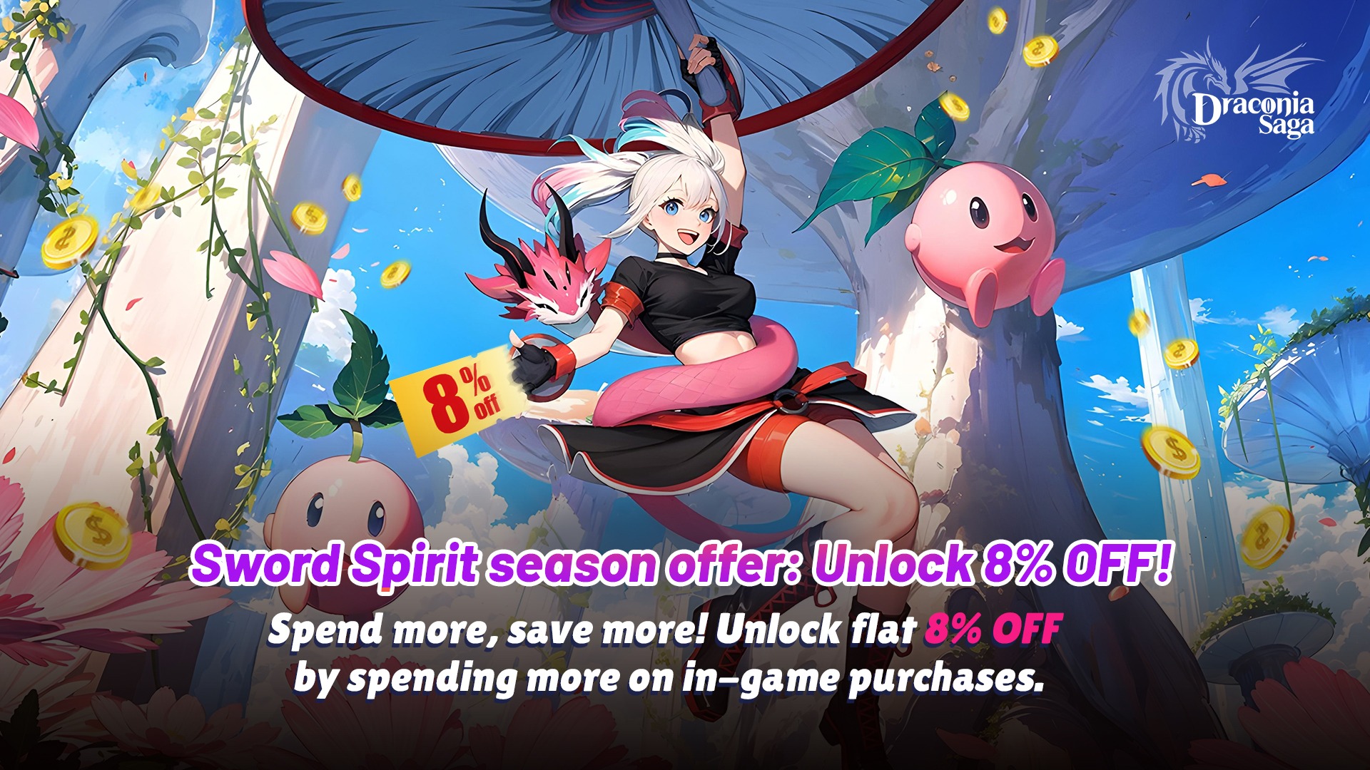 Draconia Saga – Sword Spirit Season with Flat 8% OFF on All Purchases (Desktop Only)