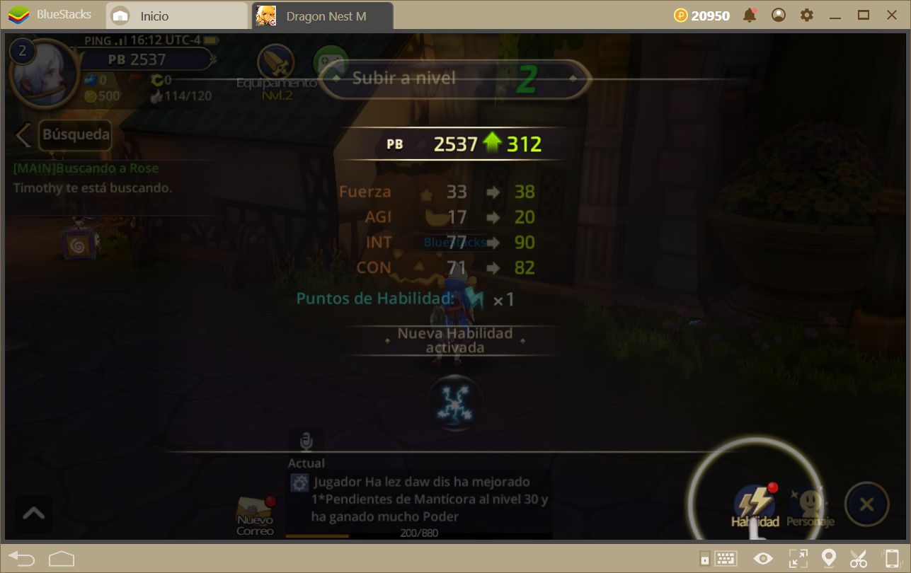 Aumentando tu Poder en Dragon Nest M