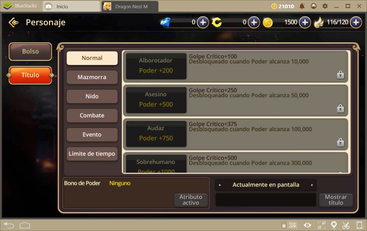 Aumentando tu Poder en Dragon Nest M