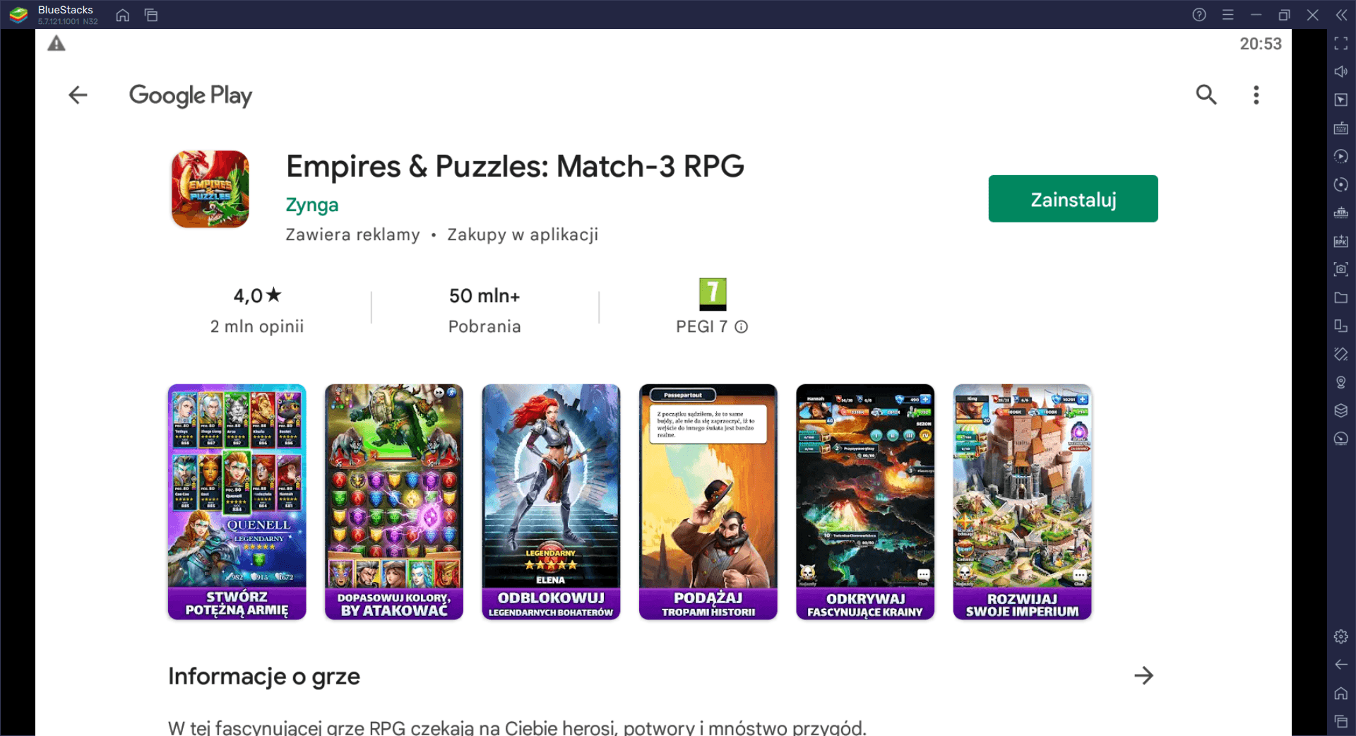 Jak grać w Empires & Puzzles na PC z BlueStacks