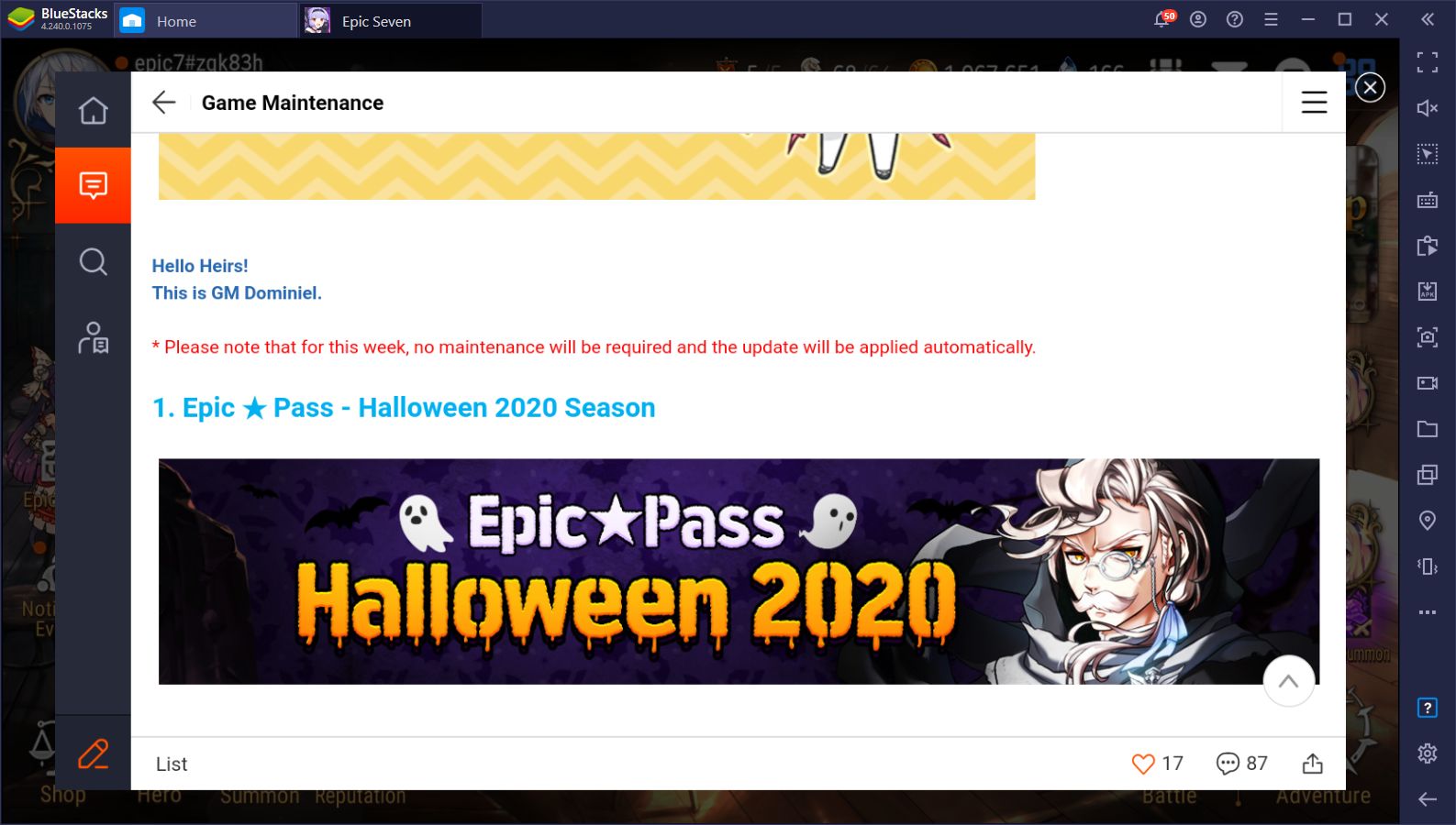 Epic Seven Halloween 2020 - Exclusive Epic Pass and Hero Banners