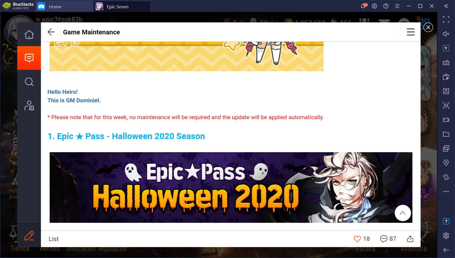 Halloween 2020 en Epic Seven - Pase Épico Exclusivo y Nuevos Estandartes de Invocación