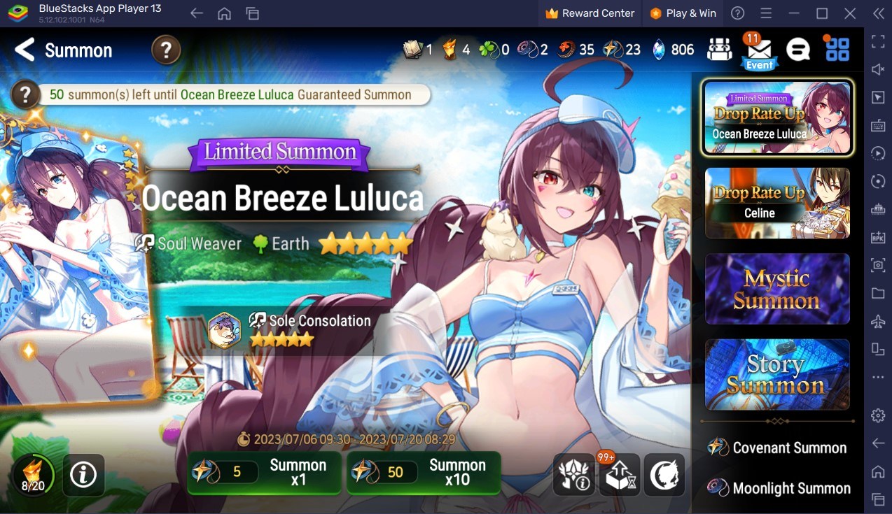 Epic Seven – New Hero Ocean Breeze Luluca, 3 Exclusive Equipment, Summer Epic Pass, and A Midsummer Paradise Side Story