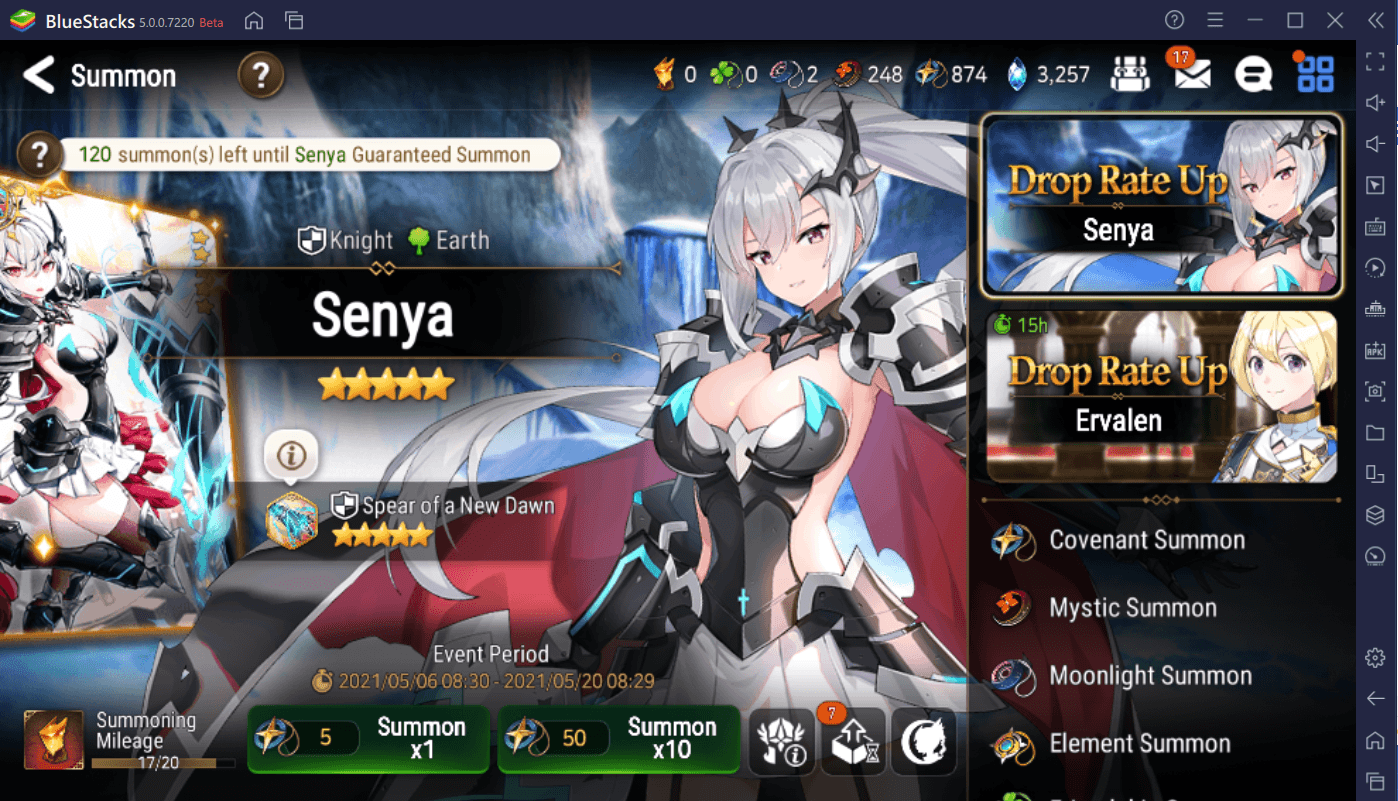 Epic Seven – New Hero Senya, Side Story, 2021 E7WC Event and Web event.