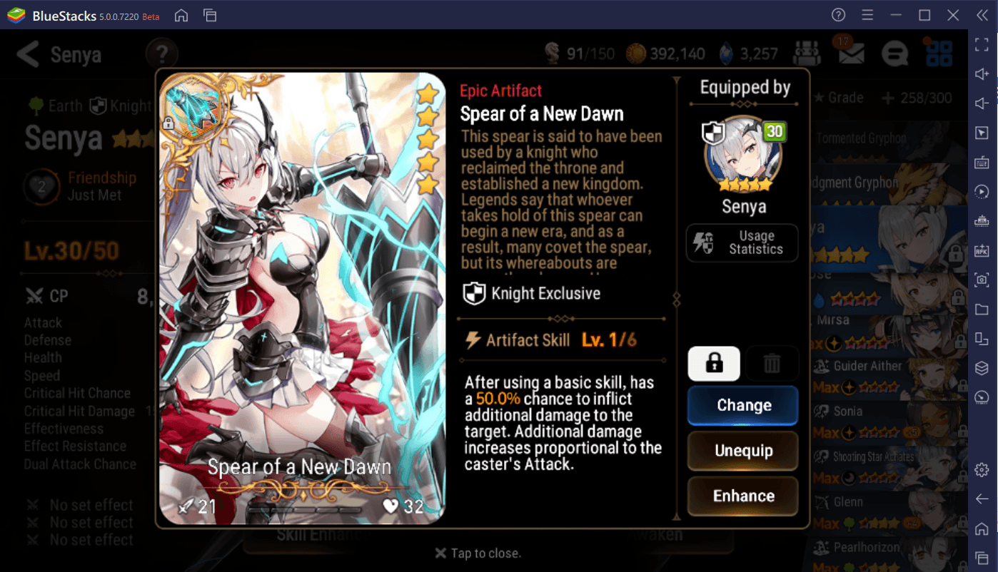 Epic Seven – New Hero Senya, Side Story, 2021 E7WC Event and Web event.