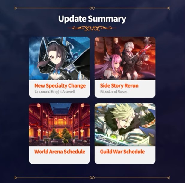Epic Seven – Specialty Change Unbound Knight Arowell, and Special Side Story Bloods and Roses Re ...