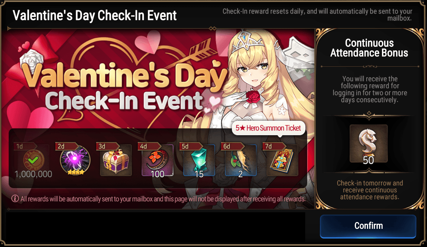 Epic Seven - New Limited Hero Group Summon Banner, Valentine's Day Event, 70 Free Summons, and a New Side Story