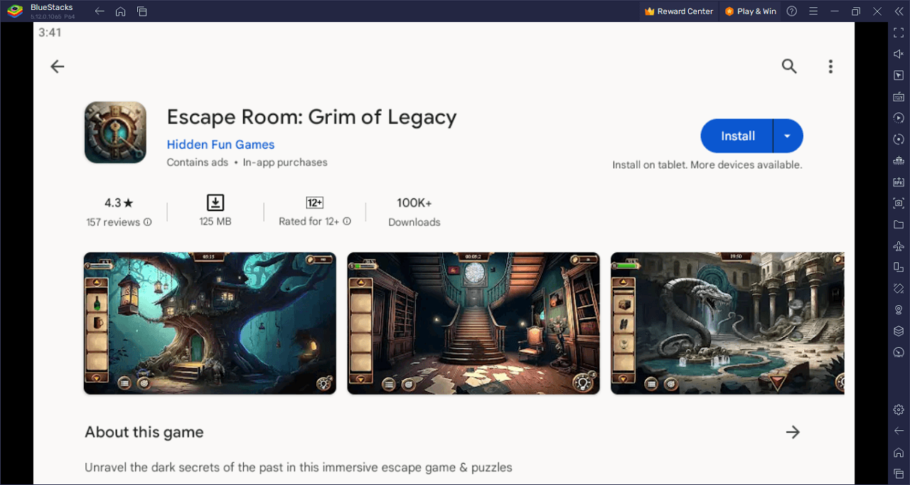 How to Play Escape Room: Grim of Legacy on PC with BlueStacks