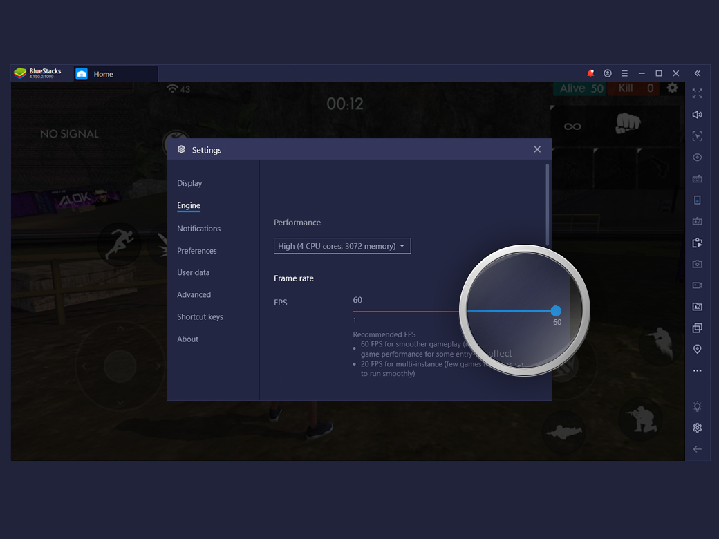 Высокое значение FPS | 240 FPS для мобильных игр на BlueStacks