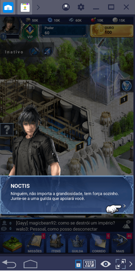 Começando a sua aventura em Final Fantasy XV: A New Empire.