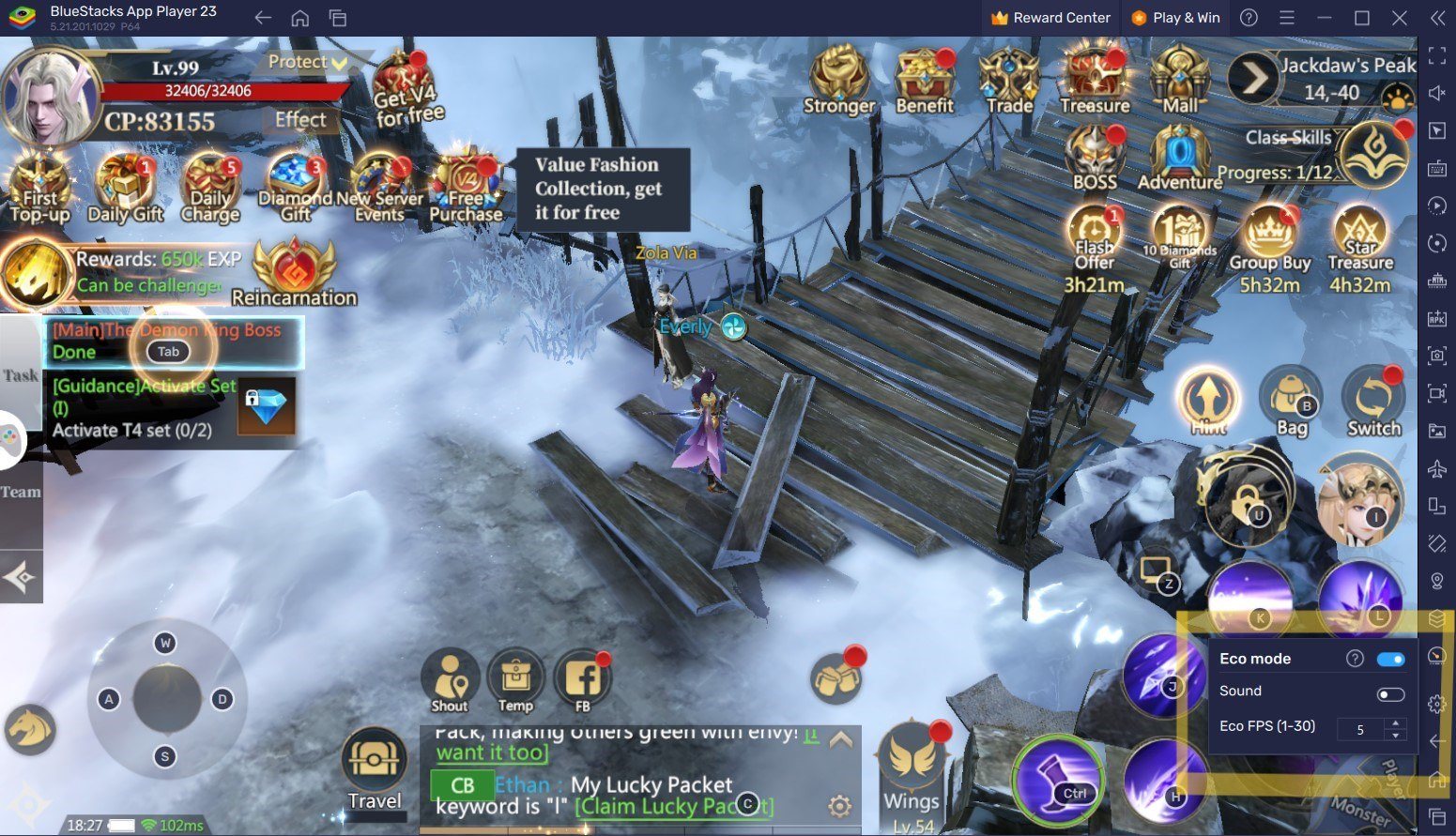 Exponentiell schnellerer Fortschritt in Flame of Valhalla mit BlueStacks Features