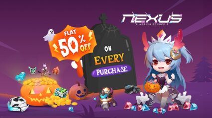 Ottieni uno sconto fisso del 50% su ogni acquisto per Nexus: Nebula Echoes con i premi di Halloween su BlueStacks