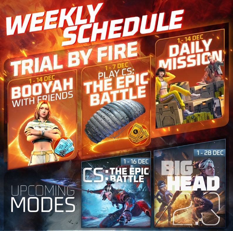 Free Fire Announces 'Trial by Fire' Series of Events, Offering Juicy Rewards and New Game Modes