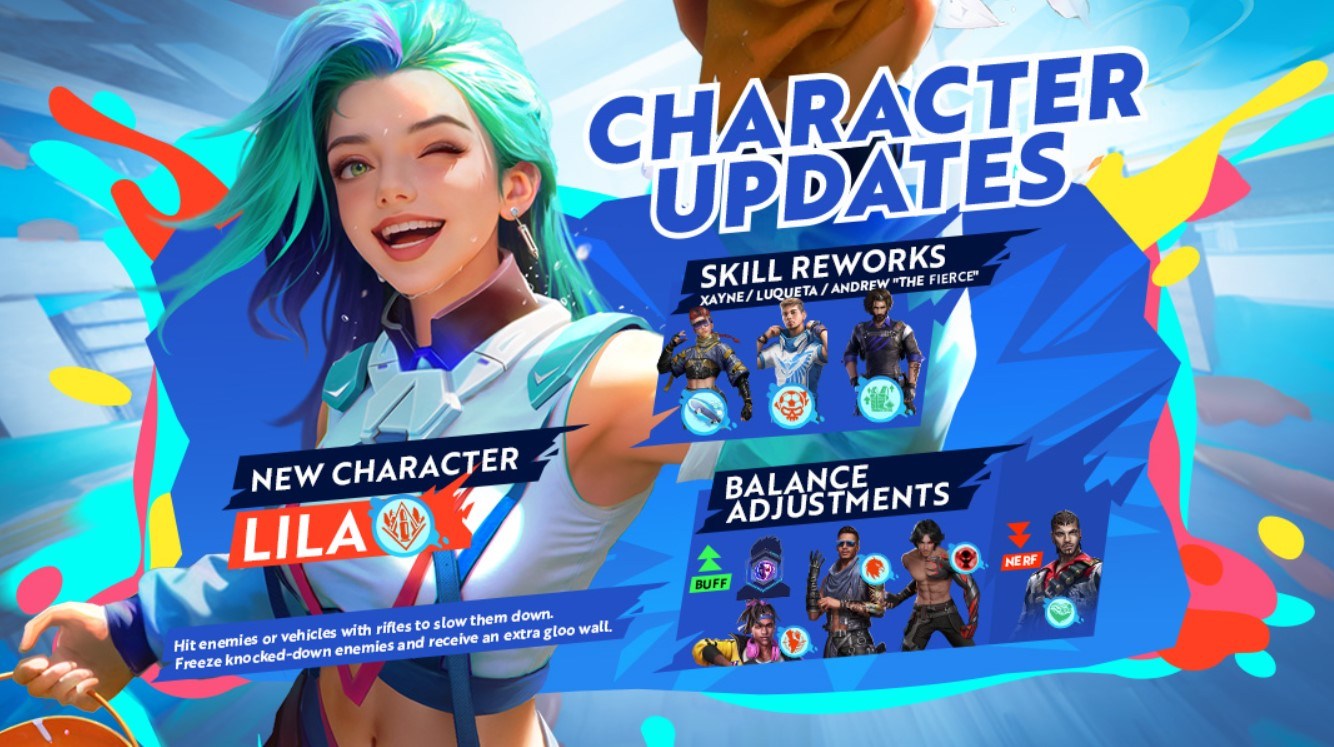 Free Fire OB46 Update: New Character Lila, Gloo Gadgets, Character Re-balancing, and Optimizations