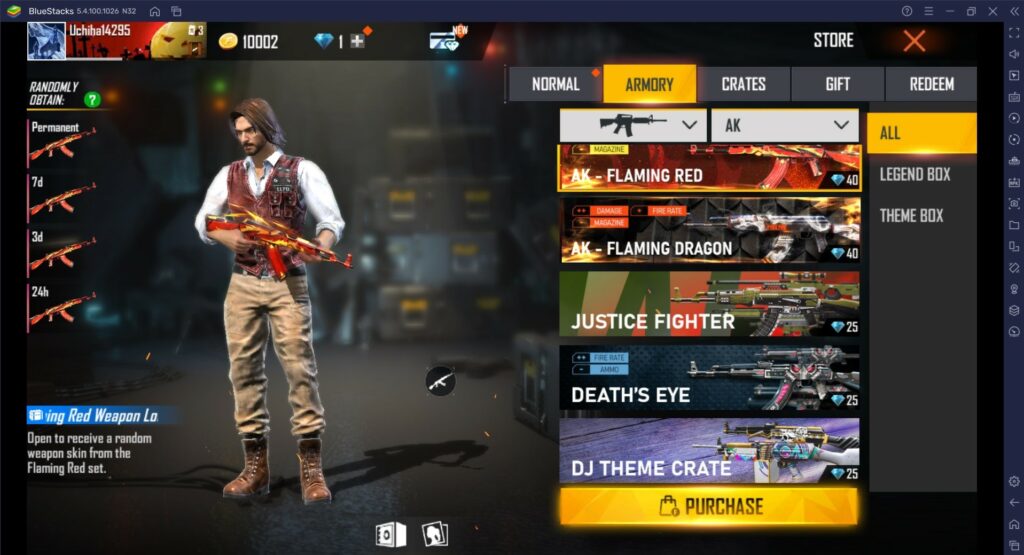 free fire ak 47 gun skin photo