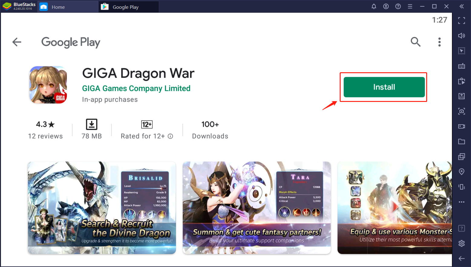 Cara Download dan Main MMORPG Giga Dragon WAR Dengan Menggunakan BlueStacks