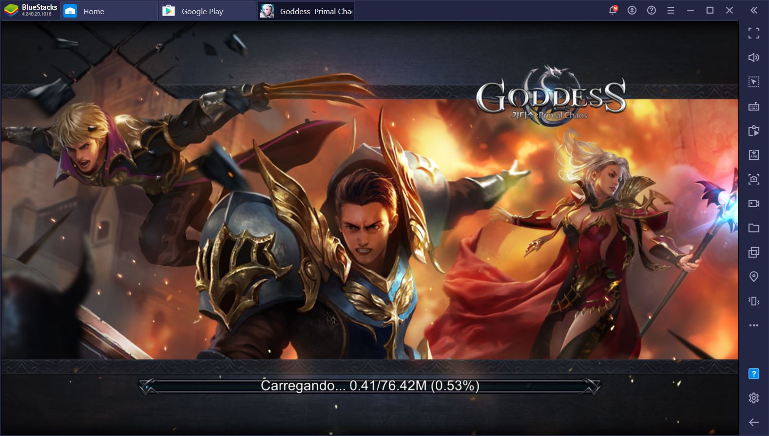 Aprenda a jogar Goddess: Primal Chaos no PC usando o BlueStacks